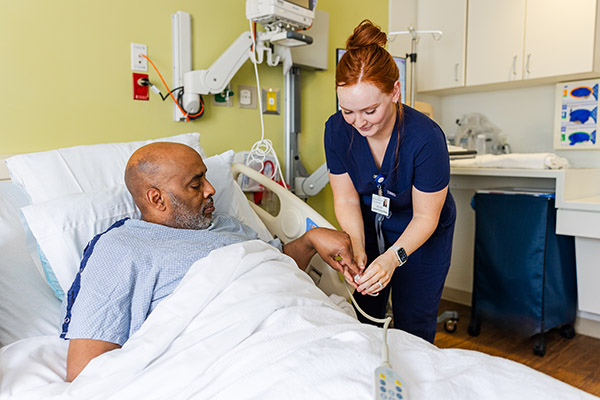 Kelsey Barlow, LPN checks a patient.